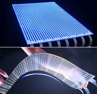 Écran d'affichage LED flexible transparent ultra-fin avec SDK et OEM pour solution publicitaire sur mur-rideau en verre intérieur