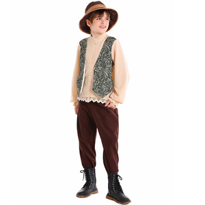 BAIGE Vêtements <span class=keywords><strong>de</strong></span> bière allemande rétro pour hommes pour Halloween Festival culturel traditionnel <span class=keywords><strong>Tenue</strong></span> <span class=keywords><strong>de</strong></span> performance artistique pour enfants sur le campus - Product Image 2
