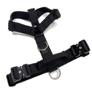 Hoge Kwaliteit <span class=keywords><strong>3Cm</strong></span> Brede Hondentuighalsband Met Duurzame Roestvrijstalen Metalen Gesp Tactische Hondentuig Voor Honden - Product Image 2