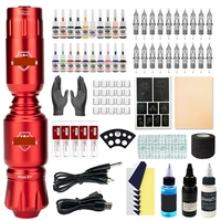Machine à tatouer ensemble de stylos Kits de pratique pour débutants sans fil pochoir Kit complet complet fournitures de pistolet cartouche d'encre