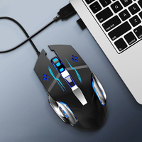 Souris mécanique de jeu optique filaire haute sensibilité lumière LED main droite ergonomique pour bureau PC ordinateur portable travail Gamer travail