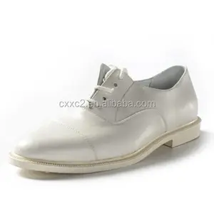 Белая полированная кожаная офисная обувь для мужчин
