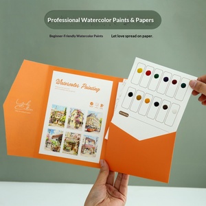 Livre de coloriage créatif à l'aquarelle, 12 couleurs, peintures à l'aquarelle solides, <span class=keywords><strong>papier</strong></span> de peinture anti-stress pour adultes - Product Image 3