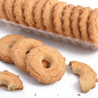 Biscuits croustillants en forme d'anneaux, sachet de 75g, saveurs fruitées et chocolatées, biscuits sandwich
