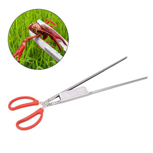 Pinzas de <span class=keywords><strong>cangrejo</strong></span> Asas de plástico de acero inoxidable 51cm de longitud Diseño de <span class=keywords><strong>punta</strong></span> de ranura Espesar Pinzas de tijera resistentes al calor para pescar rectas - Product Image 5