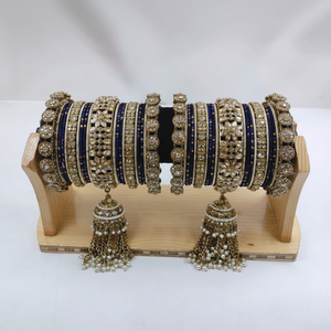 PADMAWATI BANGLES PRIVATE LIMITED Luxury Tungsten Gold Plated Women's Multi Color Indian Bridal Engagement Wedding Party - Product Image 2