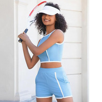 Ensemble de sport pour femme en nylon et élasthanne extensible, respirant, à séchage rapide, taille haute, pour la gym, le yoga et les activités sportives