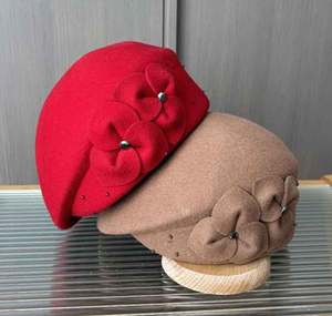 CL8220 CD Chapeau Cloche Unisexe en Feutre de Laine 100% Quatre Saisons Élégant et Habillé avec Fleur Nouvelle Tendance Vente en Gros - Product Image 3