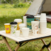 Gobelet en papier personnalisé pour café, jetable, à paroi simple, pour boissons chaudes et froides, café, bubble tea, lait, avec logo