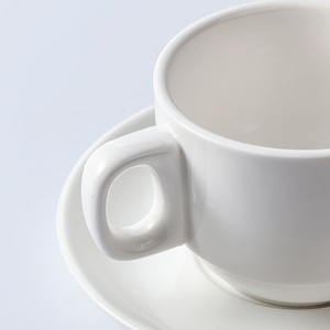 Mini tasses à café et à thé bon marché en porcelaine empilables 200 ml Logo <span class=keywords><strong>personnalisable</strong></span> Fabricant de Chaozhou Hôtel Appartement Tasse en céramique blanche - Product Image 4