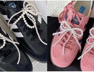 Breloques de chaussures en perles avec nœud pour baskets, décorations en perles, chaîne à nœud perlé avec boucle, accessoires DIY pour chaussures et baskets pour femme - Product Image 6