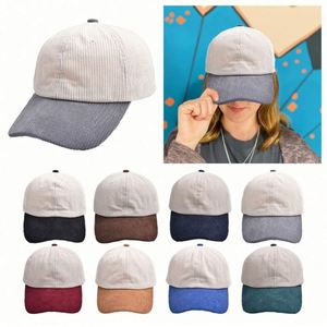 Nueva Gorra de Béisbol de Seis Paneles de Pana Bicolor con Hebilla Metálica y Bordado 3D, la Más Vendida, para Adultos Unisex - Product Image 1