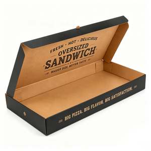 Scatole per <span class=keywords><strong>Pizza</strong></span> Extra Lunghe all'Ingrosso, Scatole per Sandwich e Parmigiano in Cartone Ondulato Oversize, Personalizzabili e Usa e Getta per Asporto - Product Image 2