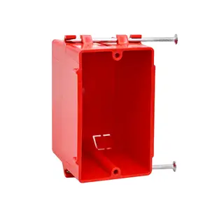 Caixa de saída de plástico para combate a incêndio Shanghai Linsky ETL 2h Single Gang 20,3 cu vermelho (APB120N)