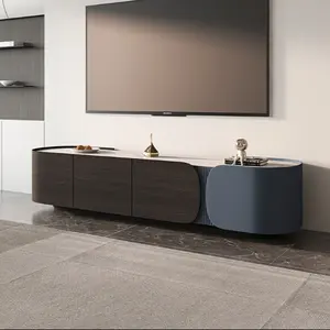 Suporte de tv de luxo com design moderno, conjunto de televisão personalizado com espelhado, para decoração de casa e sala de estar