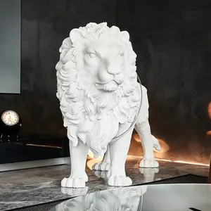 Outdoor Fiberglass Lighted Big Male Female Tiger 3D Lighting Yellow White Garden Sculpture Acrylic Animal Motif Light