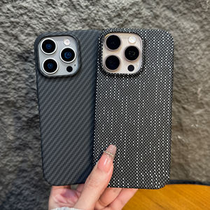 Funda de teléfono con textura de fibra de carbono para <span class=keywords><strong>iPhone</strong></span> 15 14 13 <span class=keywords><strong>12</strong></span> Pro Max, funda de teléfono magnética dura acrílica para <span class=keywords><strong>iPhone</strong></span> 16 17 Pro Max Funds - Product Image 5