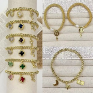 BD-D324 Pulsera <span class=keywords><strong>de</strong></span> Latón Chapado en Oro <span class=keywords><strong>de</strong></span> 18K con Circonitas, Joyería Laminada en Oro, Accesorios <span class=keywords><strong>de</strong></span> <span class=keywords><strong>Moda</strong></span> para Mujer - Product Image 6