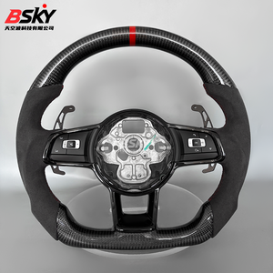 Volante de Fibra de Carbono con Levas Magnéticas, Compatible con Volkswagen MK8 MK7 MK6 <span class=keywords><strong>Golf</strong></span> R <span class=keywords><strong>GTI</strong></span> GTE Polo <span class=keywords><strong>GTI</strong></span> Golf8 <span class=keywords><strong>Golf</strong></span> 7, Modelos Antiguos y Nuevos - Product Image 1