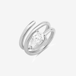 <span class=keywords><strong>Anello</strong></span> <span class=keywords><strong>Mignolo</strong></span> a Spirale Placcato Oro in <span class=keywords><strong>Argento</strong></span> Sterling 925 con Zirconia Cubica Taglio a Pera per Donna - Product Image 5