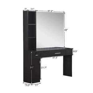 Station de coiffure moderne et fonctionnelle en verre blanc de style nouveau pour les outils de beauté et de maquillage - Product Image 3