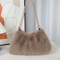 Sac fourre-tout d'épaule plissé en peluche grande capacité pour femme, style hiver, sac à dos en peluche tendance