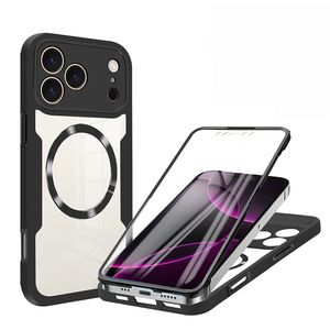 <span class=keywords><strong>Coque</strong></span> de téléphone sans fil <span class=keywords><strong>magnétique</strong></span> en plastique dur à la mode pour <span class=keywords><strong>iPhone</strong></span> 17 16 15 14 13 12 <span class=keywords><strong>11</strong></span> Pro Max Transparent <span class=keywords><strong>360</strong></span> étui complet - Product Image 5