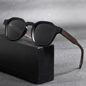 Lunettes de soleil rétro polarisées en bois massif pour hommes Lunettes de soleil design de marque de luxe Lunettes de conduite pour femmes Lunettes de vacances - Product Image 1