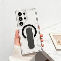 Étui de téléphone transparent pour PC pour S26 Ultra S25 Ultra S26 Plus, coque de protection avec porte-cartes et support de téléphone
