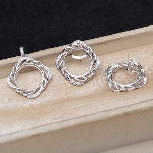 Accessoires DIY pour bijoux en perles, support vide en argent pour boucles d'oreilles en forme de C, produit semi-fini tendance 8-12 mm JG5960 - Product Image 2