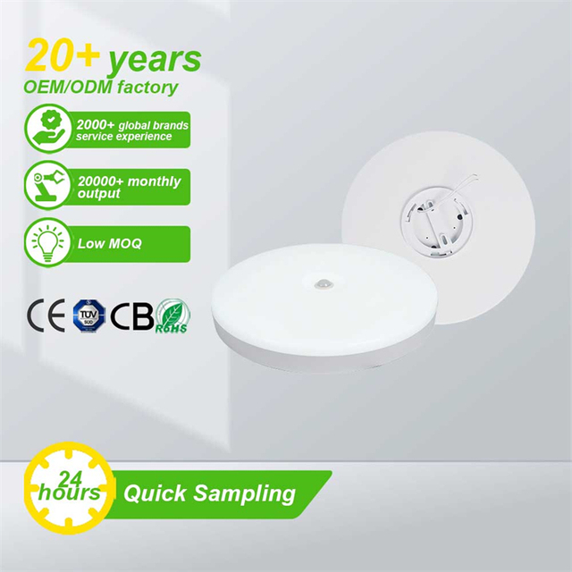 Hot Selling Plastic Body 2835 Ceiling Mounted Sensor Induction Led Ceiling Light