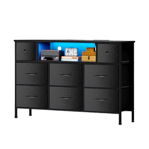 خزانة تخزين فاخرة بيضاء من الجلد الصناعي مع 8 أدراج لغرفة المعيشة - Product Image 2