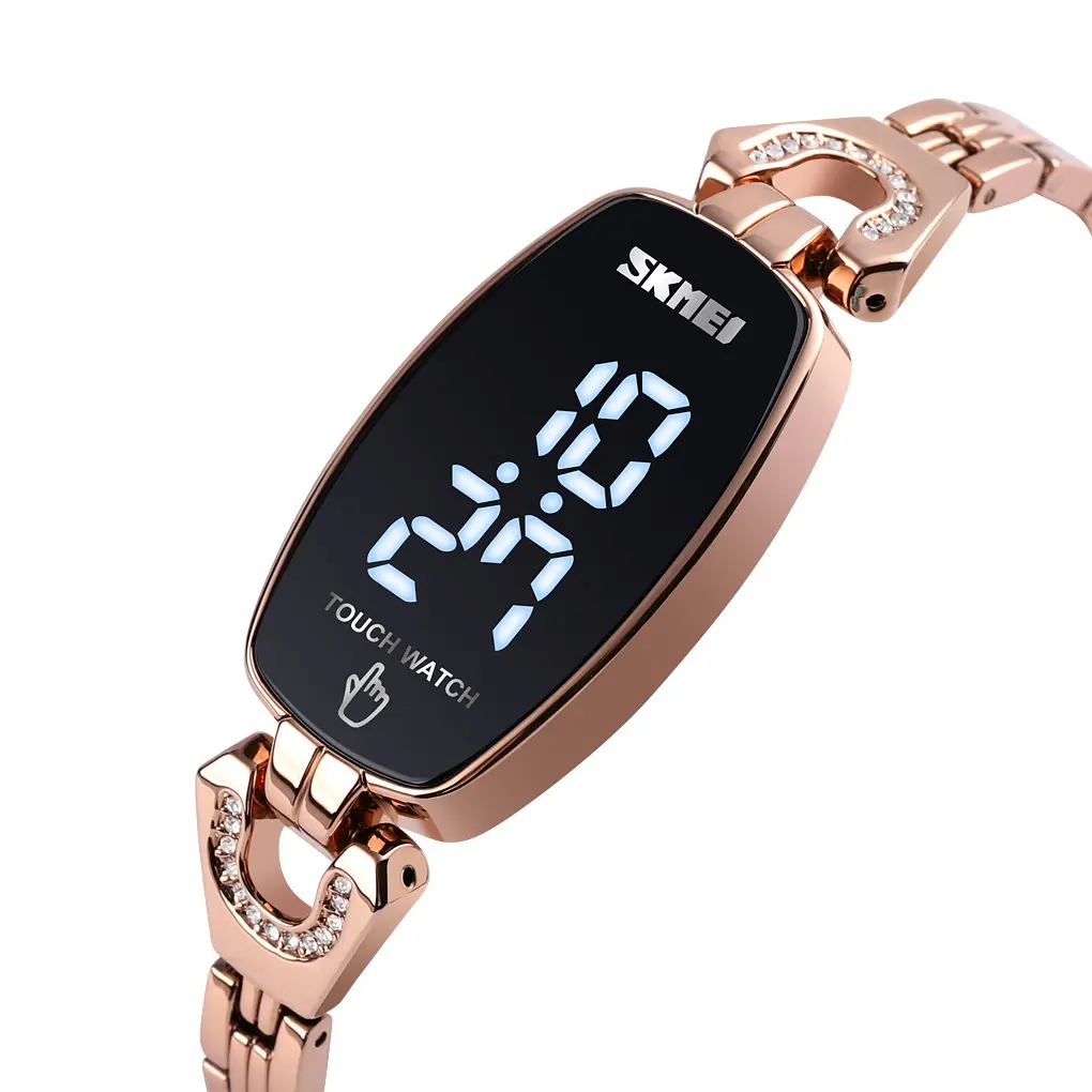 rose gold digital wristwatch skmei 1588 luxury women watches bracelet watch ladies
