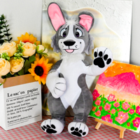 Peluche personnalisée en fourrure longue et douce de qualité supérieure, jouet artisanal en fourrure d'animal sauvage, étiquette personnalisée pour la vente en ligne
