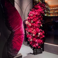 Grande décoration de fleurs artificielles en forme de papillon, décoration géante pour mariage, événement, maison, jardin, centre commercial