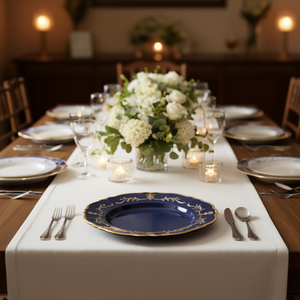 Lot de 8 assiettes de présentation rondes en plastique D13, motif floral classique, décoration de table - Product Image 2