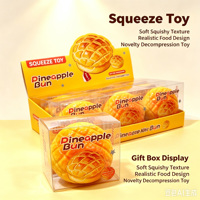Jouet à presser en forme de pain ananas, doux et moelleux, jouet anti-stress de simulation, nouveauté, jouet sensoriel pour soulager le stress, cadeau pour enfants