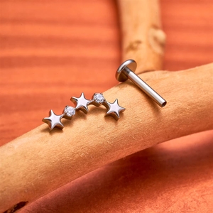 <span class=keywords><strong>Orecchini</strong></span> Labret in Titanio G23 16G con Zirconi Multi-Stile, Piercing alla Moda per Naso, Labbra, Trago, Elica, Daith, Lobo, Gioielli per il Corpo - Product Image 6