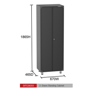 For Iron Powder Coated 2-<b>Door</b> <b>Standing</b> Storage Cabinet for Home Garage DIY With 3-Year Warranty 20SC26203 3-Shelf Long Tool Ches - Product Image 1