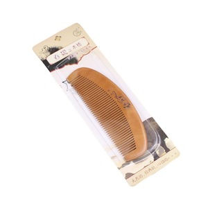 Peine de madera de durazno antiestático, forma de media luna, engrosado, color natural, para el cuidado del cabello, uso en dormitorios estudiantiles - Product Image 5