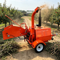 Broyeur de bois diesel robuste 50 CV, broyeur de branches d'arbres de 10 pouces avec système d'alimentation automatique hydraulique double