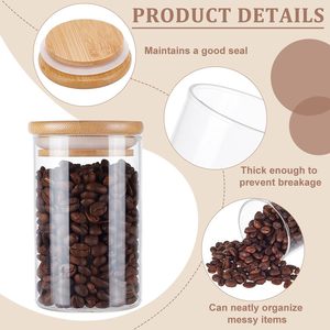 Meilleures ventes - Pot en verre borosilicate de qualité alimentaire avec couvercle en bambou - 120 ml, 150 ml, 200 ml, 300 ml, 950 ml - Product Image 4