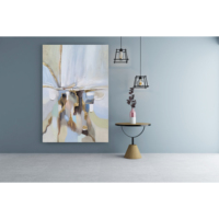 Peinture à l'huile abstraite faite à la main sur toile, sur mesure, pour la décoration murale du salon - Imperméable et écologique