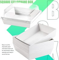 5 "boîtes de charcuterie en papier jetables carrées blanches conteneurs alimentaires boîtes de boulangerie pour gâteau biscuits Sandwich