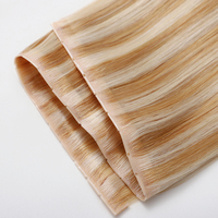 Ekstensi Rambut Manusia Remy Eropa 100% Asli, Direct Factory Invisible XO Weft Seamless Double Side Injected Butterfly Weft Dengan Lubang