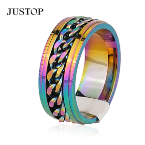Anillos unisex OEM/OEM impermeables de acero inoxidable plateados con baño de oro, joyería de moda hipoalergénica, anillo de sello. - Product Image 4