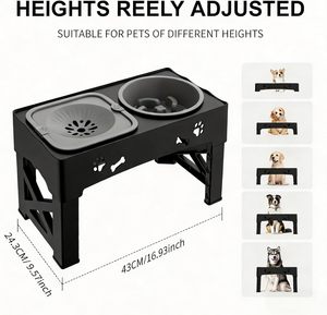 Nouveau bol pour chien 2-en-1 surélevé à alimentation lente, hauteur réglable, pliable - Product Image 2
