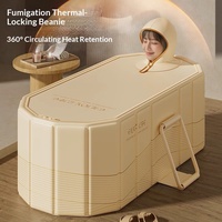 Baignoire double pliable surélevée en PVC épaissi pour adultes, avec isolation thermique et grand espace