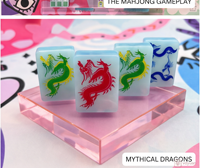 Nouveau jeu d'échecs de table sur mesure, motif Perle Bleue, avec breloque porte-bonheur gravée, en acrylique, pour jeu de Mahjong américain, tapis de jeu et divertissement