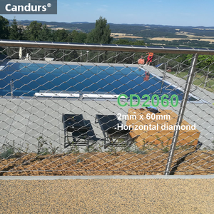 Candurs AISI SS 316 Inox Wire Cable <span class=keywords><strong>Net</strong></span> Virola Flexible Cuerda de acero inoxidable Malla para barandilla Balaustrada Red DE SEGURIDAD Zoo Stairs - Product Image 2